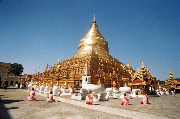 Shwezigon Temple in Bagan, Myanmar