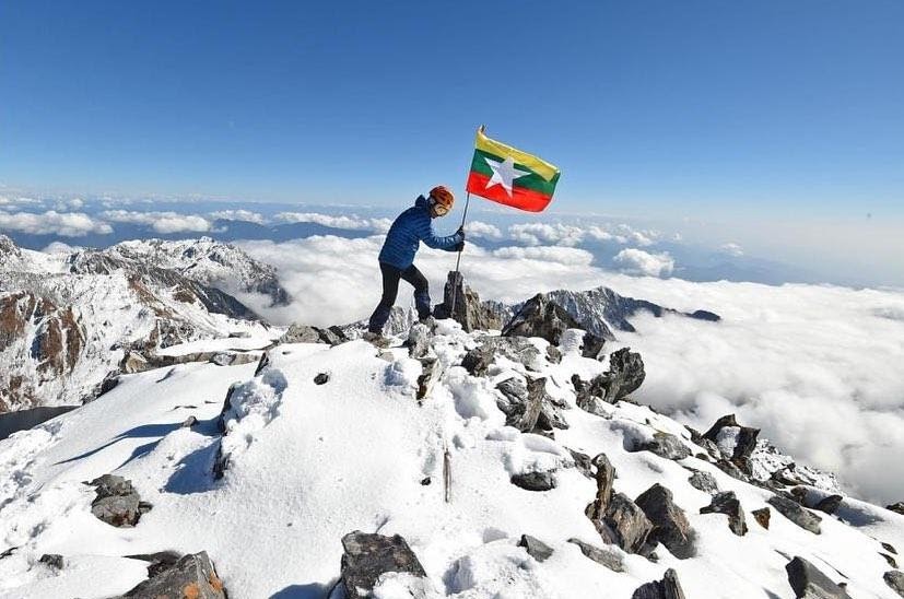 Hkakabo Razi is believed to be the highest snowcapped mountain in Southeast Asia at an estimated 19,295 feet tall.